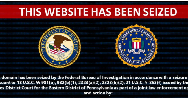 FBI Domain Seizure Notice