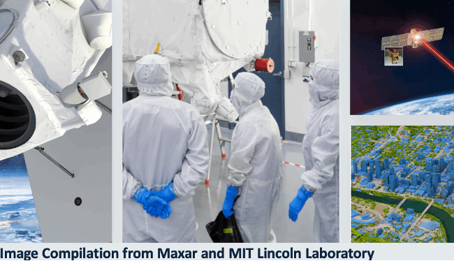 Compilation of 4 images space images from MIT Lincoln Laboratory